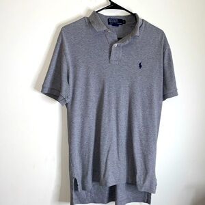 Ralph Lauren Men's Classic Fit Polo Shirt - Gray with Navy Blue Pony - Size S